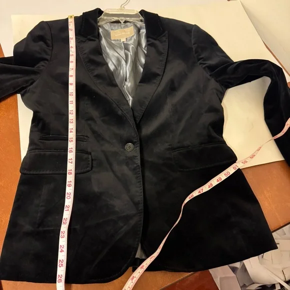 Banana Republic Crushed Velvet Black Blazer Tailored Fit Professional - Picture 7 of 10